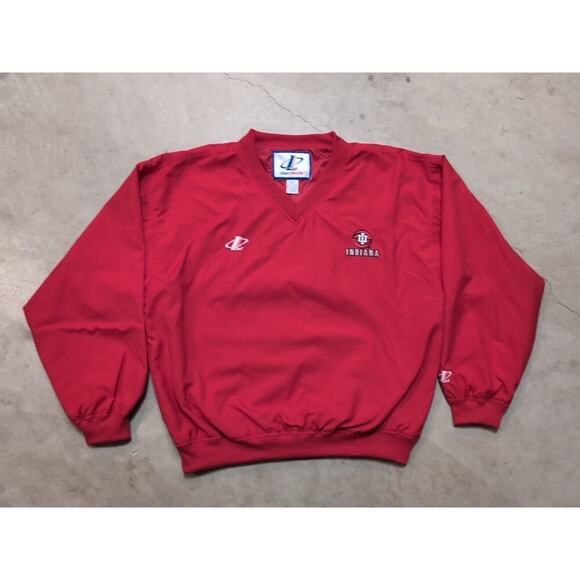 VTG Logo Athletic IU Indiana University Windbreaker Mens L Red Long Sleeve - Picture 1 of 8